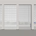 Modern Glass Room Divider With Grid Pattern In Bright Interior Space 3d model