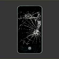 Close Up Of Damaged Smartphone With Cracked Screen And Shattered Display Glass