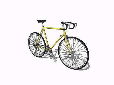 Stylish Yellow Bicycle With Black Handlebars And Sleek Frame Design 3d model