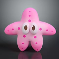 Cute Pink Starfish Plush Toy With Big Eyes And Pink Polka Dots