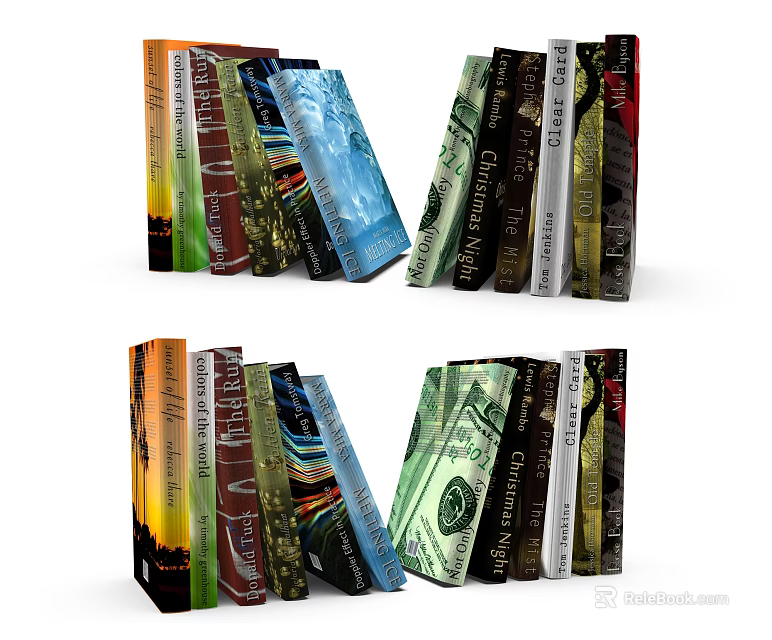 Books Magazines Display Featuring Diverse Cover Designs And Stacked Layout 3d model 