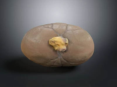 Medical Device Anatomical Organ Model with Yellow Pathological Lesion for Training 3d model