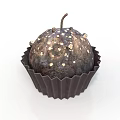 Dark Spiky Fruit with White Spots in Paper Cup and Small Stem on Top