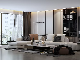 modern living room 3d model