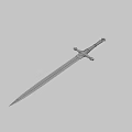 Ornate Sword With Leather Hilt Green Decorative Rings Silver Crossguard Intricate Engravings And Red Silver Blade