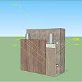 Detailed Architectural Structural Components Featuring Concrete Block And Metal Frame Connections
