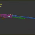 3D Rendered Metallic Weapon With Spring Mechanism And Detailed Design On Gray Background