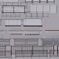 Various Fence Designs Showcasing Different Styles And Materials For Outdoor Use 3d model