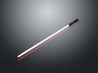 Bright Illuminated LED Light Stick With White Red Glow And Black Top 3d model