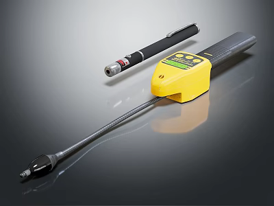 High Quality Agricultural Testing Tool With Yellow Handheld Device And Metal Probe 3d model