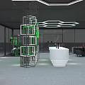 LYNK CO New Energy Vehicle Showroom Interior With Red Cars And Glass Facade