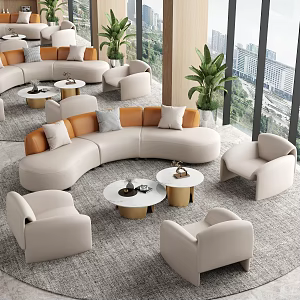 Modern Lobby Sofa Office Sofa Combination 3d model