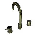 Modern Chrome Faucet with Curved Spout and Separate Control Handles