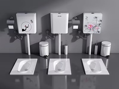 Modern squat toilet squat toilet flush tank squat toilet 3d model