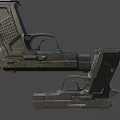 Modern Black Tactical Pistols With Metallic Texture Ergonomic Grip And A STRIKE Design