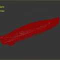 Long Red And White Painted Freight Car With Aged Surface On Gray Background