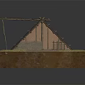 Traditional Thatched Roof Building With Wooden Frame And Open Structure On Water