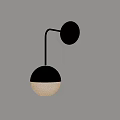 Modern Brass Wall Lamp With Spherical Lampshade And Wall Mounted Design 3d model