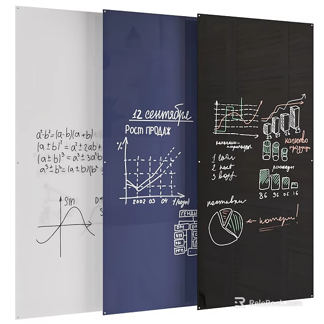 Creative Wall Hanging Design With Handwritten Charts And Data Analysis Elements 3d model 
