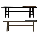 Modern Public Bench Design With Wooden Frame Black Structure And Brown Cushion 3d model