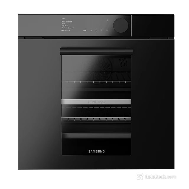 Modern Black Samsung Oven With Glass Door And Interior Grill For Kitchen 3d model 