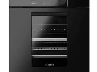 Modern Black Samsung Oven With Glass Door And Interior Grill For Kitchen 3d model