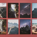 Beautiful Landscape Paintings With Waterfall Cave Starry Sky Mountain And Beach Scenes