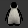 Cute Penguin With Black And White Feathers Standing On Gray Background 3d model