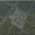 Aerial Planning of Modern Residential Area Featuring Building Layout Roads and Green Spaces
