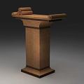 Wooden Functional Table with Carved Details and Round Objects on Top 3d model