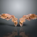 Orange Brown Feather Textured Wing Shaped Home Living Decorative Ornament With Reflection