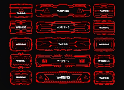 Sci-tech elements Sci-tech circuit alarm interface Sci-tech circuit danger prompt interface 3d model