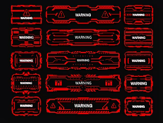 Sci-tech elements Sci-tech circuit alarm interface Sci-tech circuit danger prompt interface 3d model