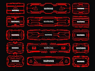 Sci-tech elements Sci-tech circuit alarm interface Sci-tech circuit danger prompt interface 3d model