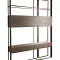 Modern Wooden Bookshelf With Metal Frame Open Shelves And Drawer For Home Interior Decor