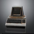 Vintage Retro Computer System With Classic CRT Monitor And Mechanical Keyboard