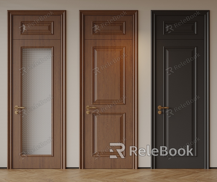 Middle Ancient Style Room Door Bedroom Door French American Style Retro Wooden Door Kitchen Door Single Door model