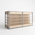 Modern Multilayer Retail Display Shelf with Wooden Shelves Metal Frame and Storage Drawers