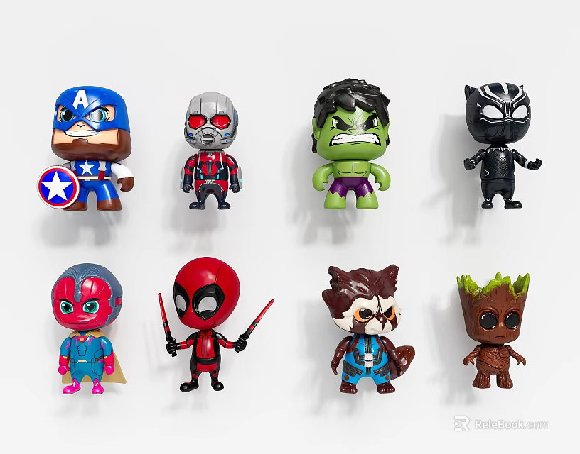 Cute Small Superhero Action Figures With Various Characters And Colorful Design 3d model 