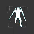 Game Movie Character Wearing Red Hat White T-Shirt And Black Pants Holding Swords