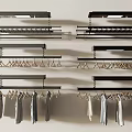 Stylish Metal Multi Row Wall Mounted Clothes Hangers Holding Various Garments