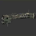 Detailed Sci Fi Spaceship Model With Mechanical Structure And Engine Parts