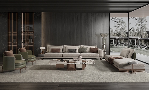 Modern Minotti living room 3d model