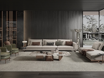 Modern Minotti living room 3d model