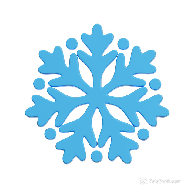 Blue Snowflake Decorative Ornament Set with Elegant Design for Home Decoration 3d model 