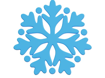 Blue Snowflake Decorative Ornament Set with Elegant Design for Home Decoration 3d model