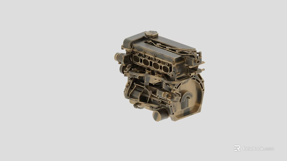 Precision Mechanical Component Manufacturing With Metal Engine Structure And Industrial Design 3d model 