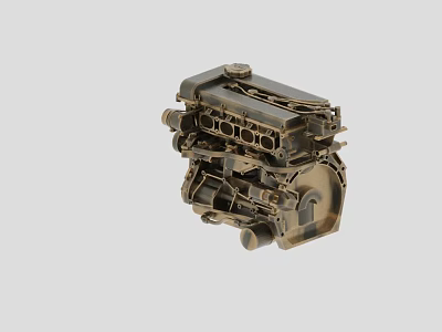 Precision Mechanical Component Manufacturing With Metal Engine Structure And Industrial Design 3d model