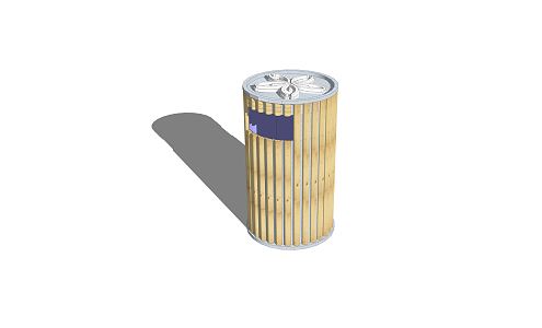 Modern trash can rural bamboo trash can 3d model