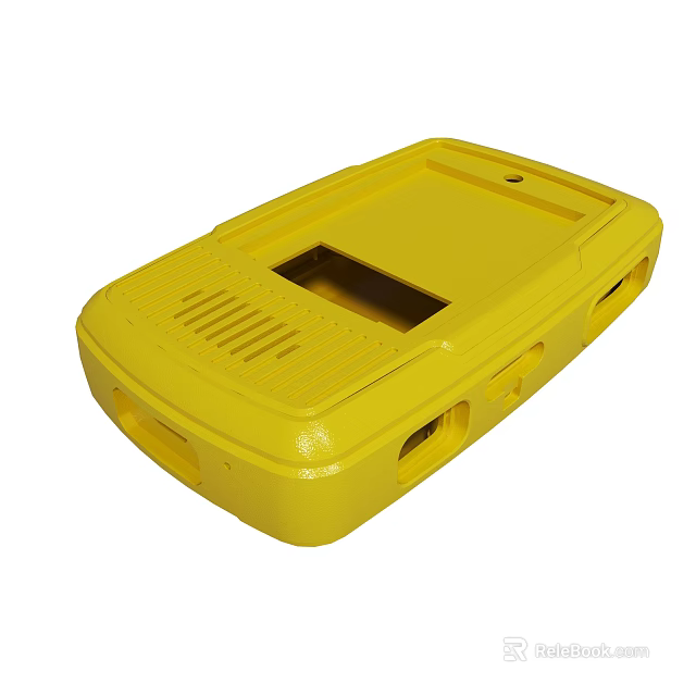 Yellow Protective Device Case With Openings And Slots For Electronics 3d model 